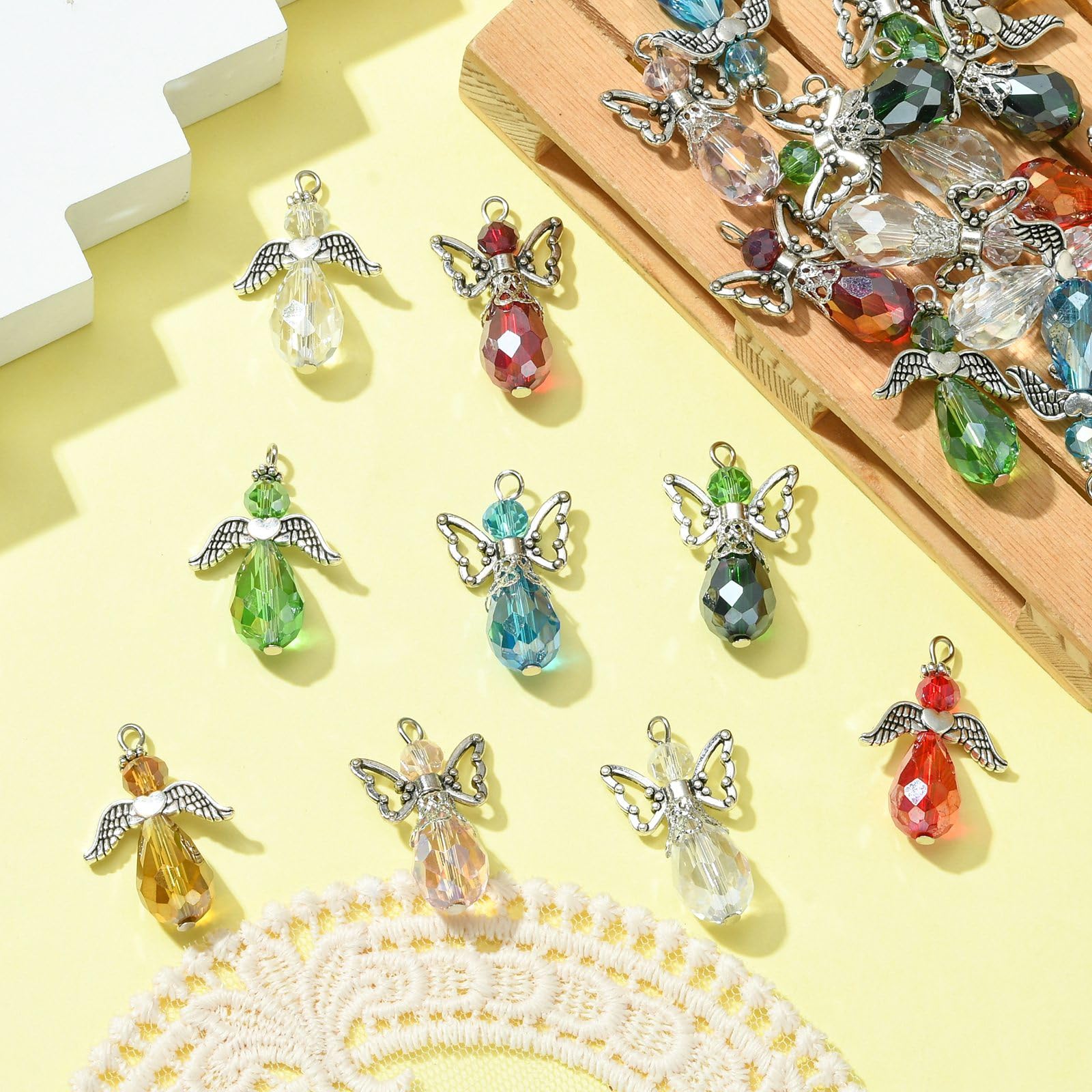 Breloque Ange En Cristal De Verre : Ange Gardien En Perles, Nombreuses Couleurs - Canada