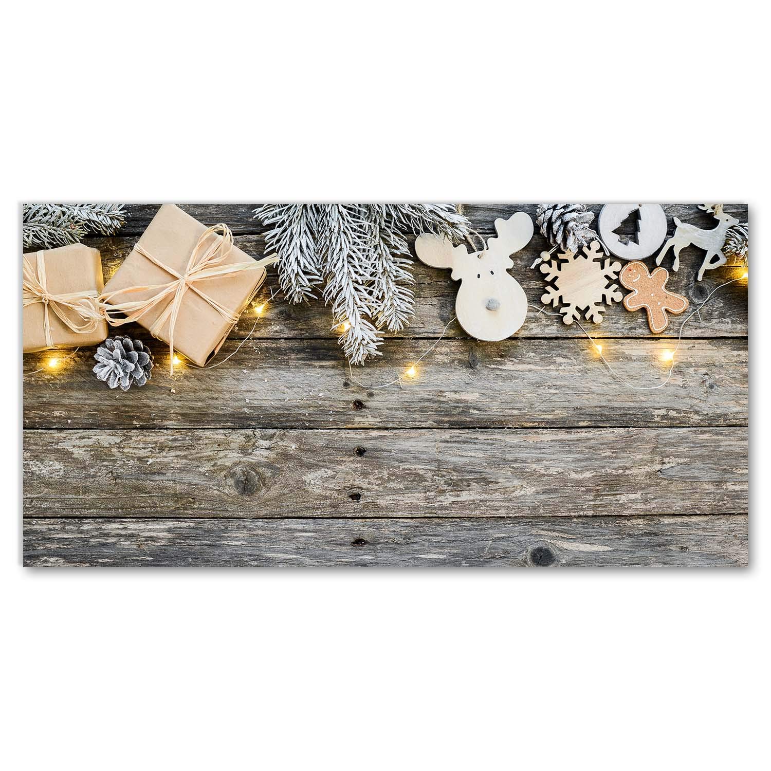 Impression sur Verre Tableau 140x70cm : Décoration Murale de Noël Design pour Maison