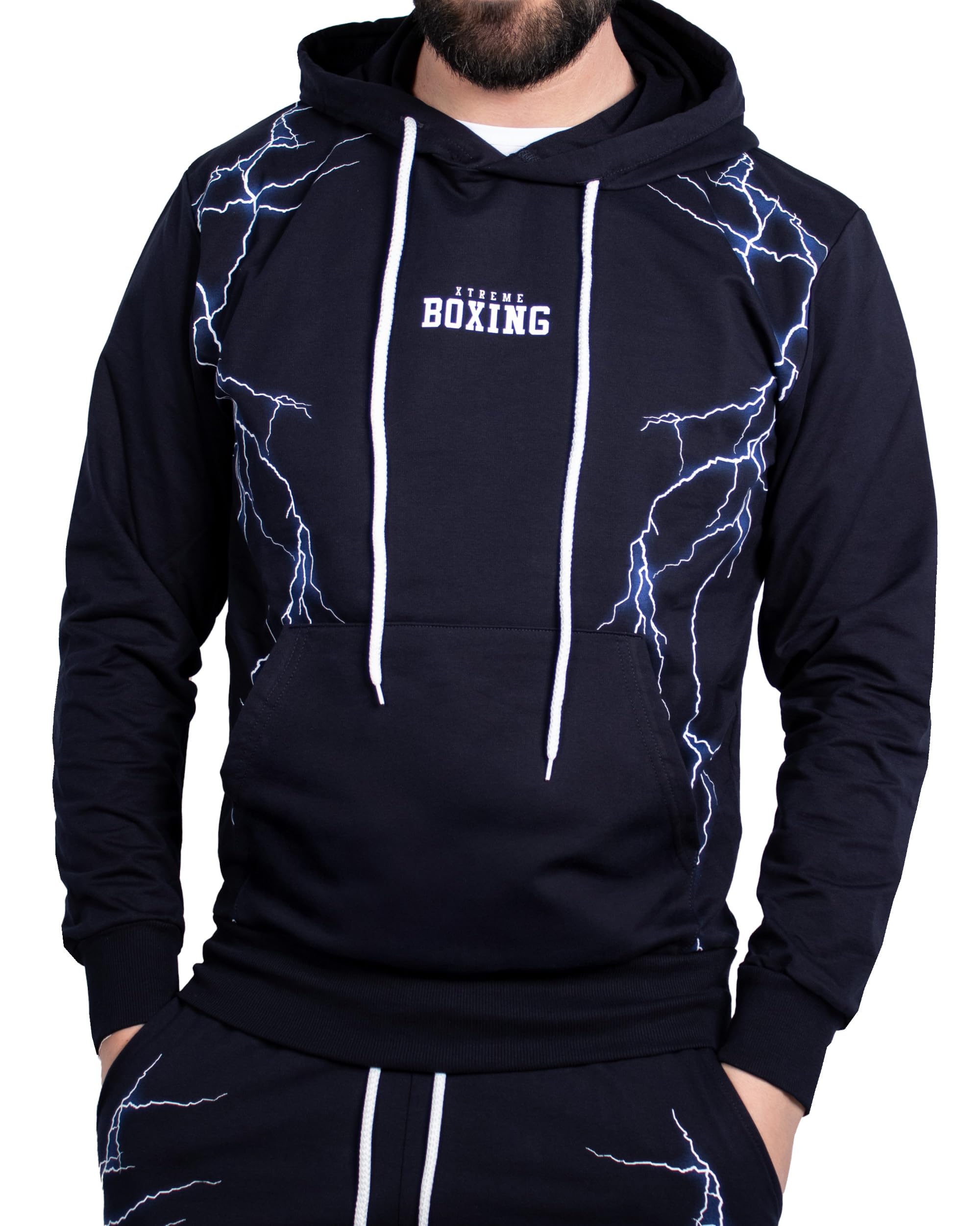 Felpa in Cotone Leggero con Cappuccio, Tasca Frontale a Marsupio, Felpa della Tuta Uomo in Cotone, Sportiva, Casa, Palestra, Jogging, Tempo Libero XF211C