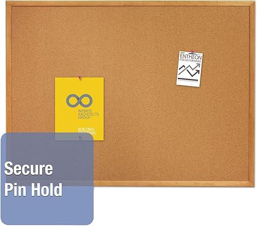 Miniatura 2 de Quartet 308 - Tablero de anuncios, corcho natural sobre tablero de fibra, 96 x 48 pulgadas, marco de roble macizo