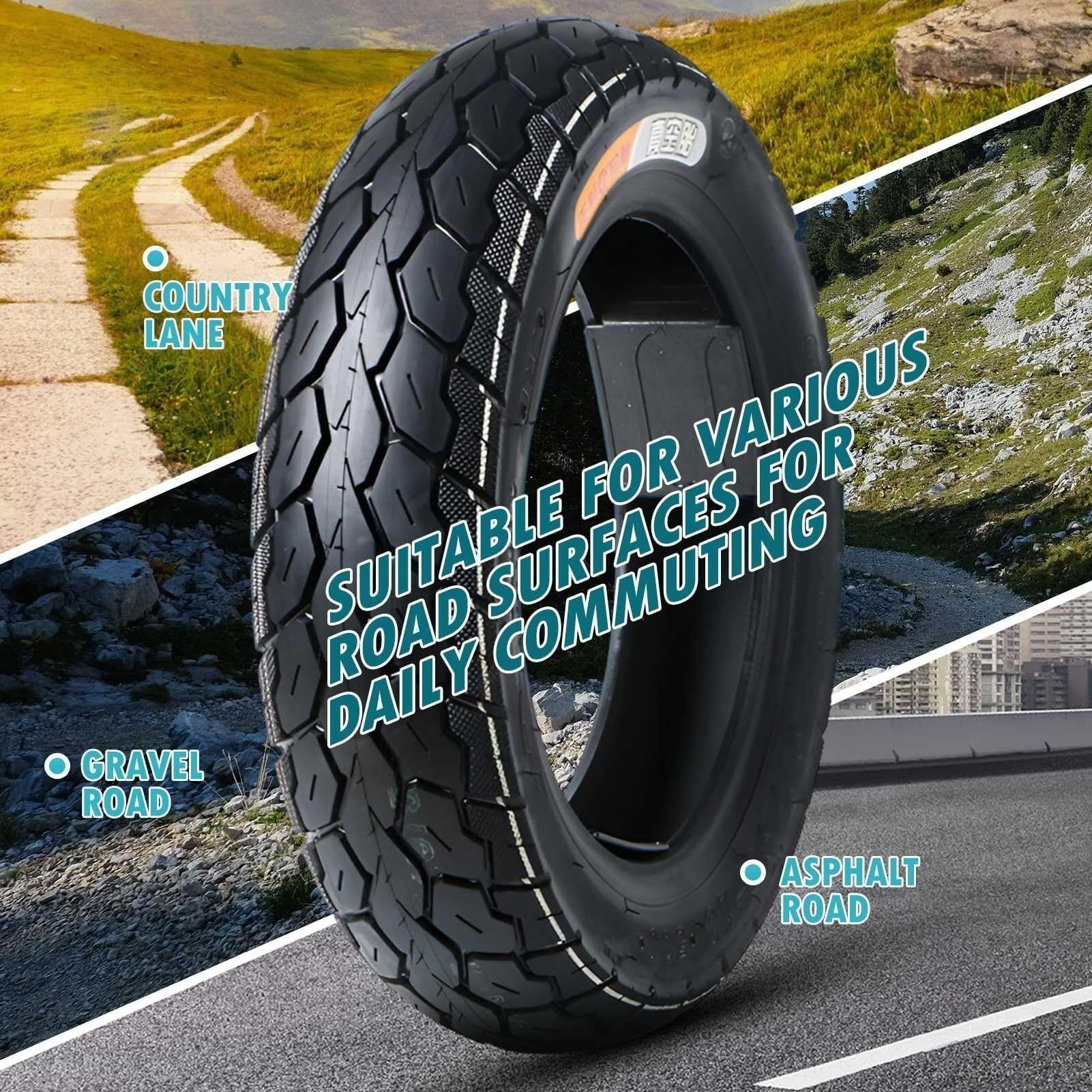 2PCS 90/90-10 50J Opon bez Wewnętrznej, 90/90/10 Rury Wysoka Przyczepność Odporna na Przebicia Czarne 8 Wzorów Bieżnika dla Skuterów i Motocykli(A)