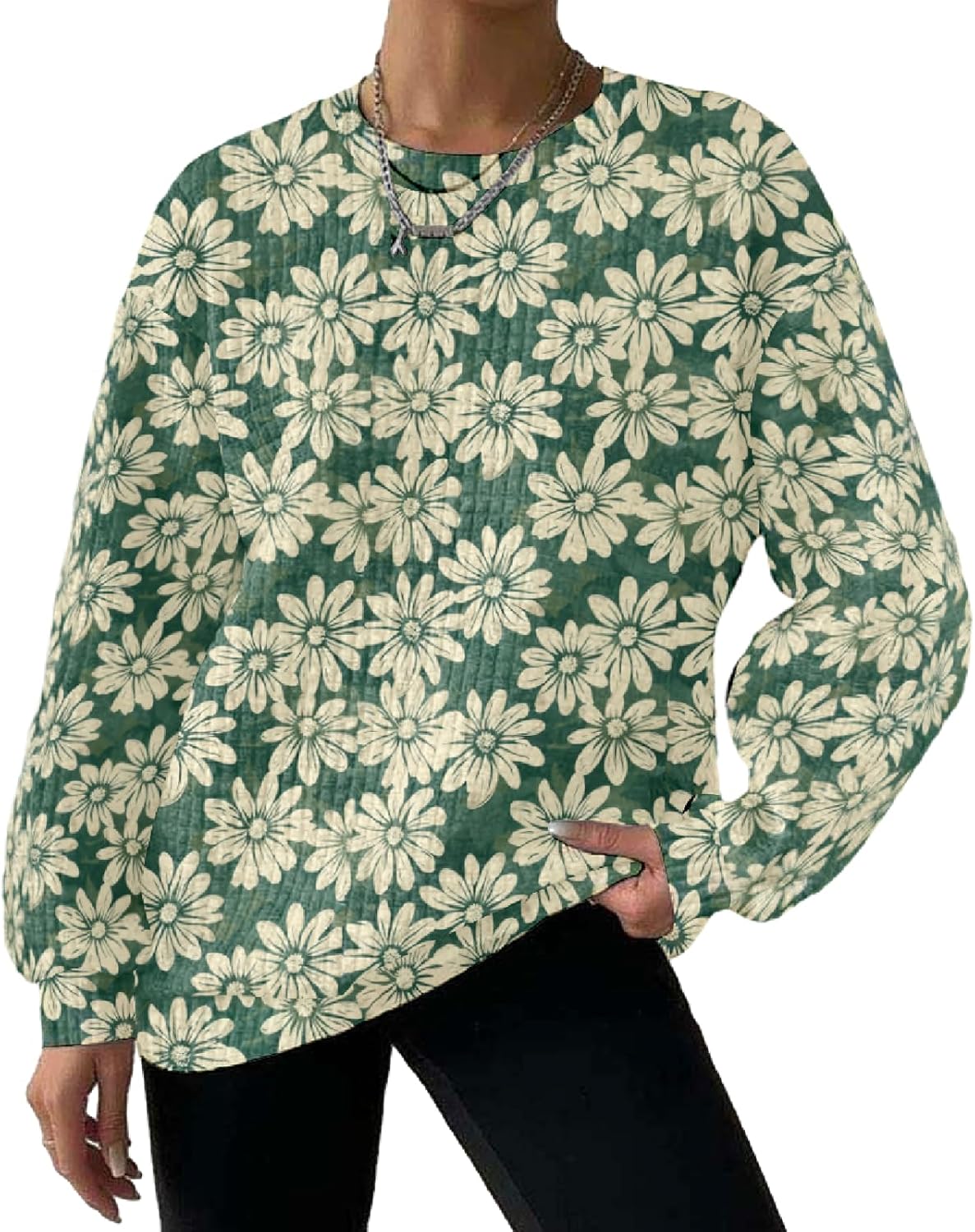 Fall Sweatshirts For Women Waffle Crew Neck Sweatshirts Casual Pullover Long Sleeve Tops Loose Trendy Outfits