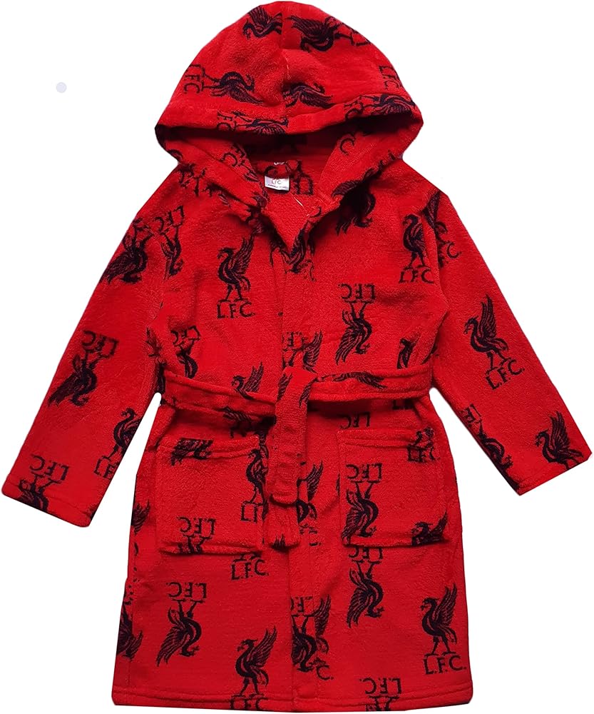Kids Essentials Boys Liverpool Dressing Gown Bath Robe Official LFC (11-12  Years) Red : Amazon.co.uk: Fashion