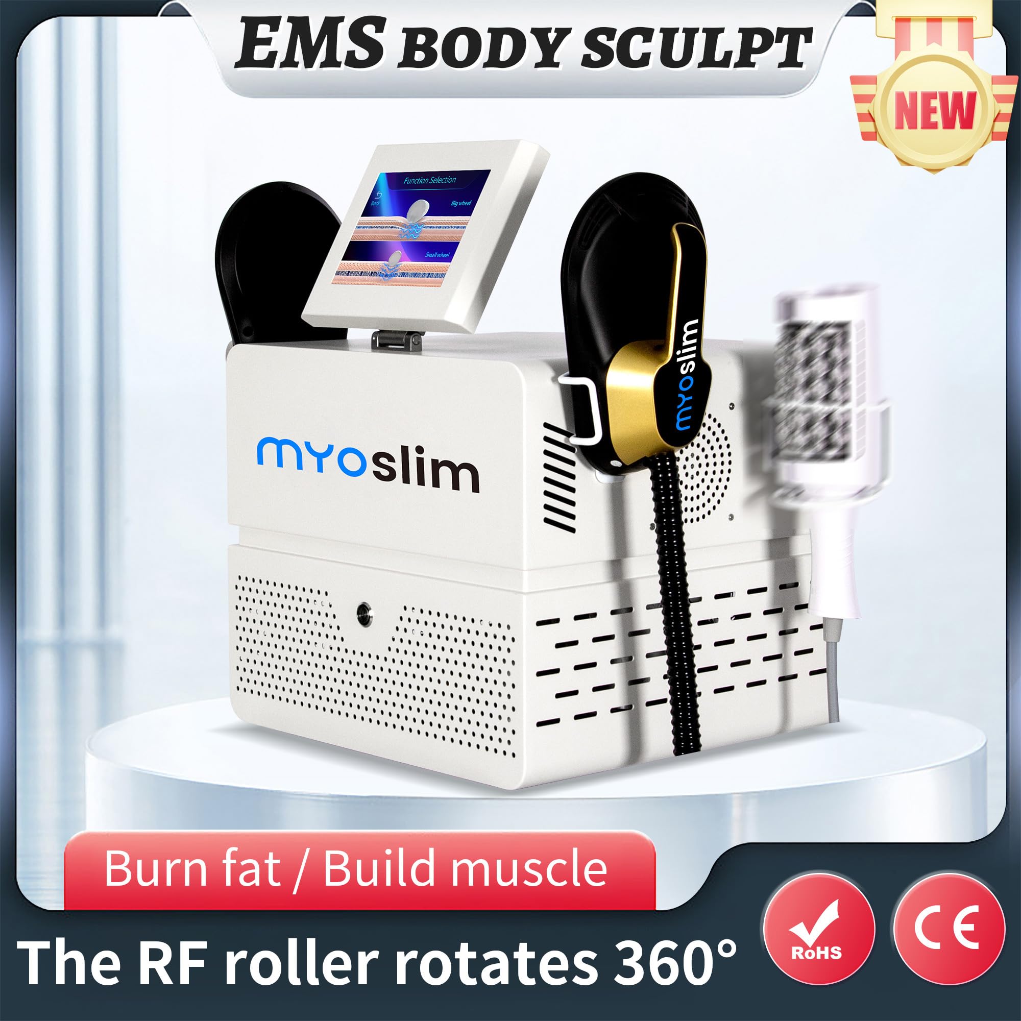 Macchina Sculpting EMS Body Sculpt RF, Roller Massaggio 360°, Riduzione Cellulite, Tonificazione Muscolare