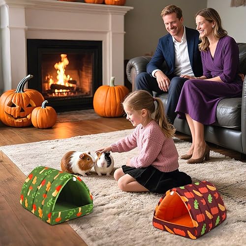 Miniatura 55 de UPINS Paquete de 2 camas de conejillo de indias de 9.8 pulgadas, escondite lavable de conejillo de indias, accesorios para conejos enanos, Gris azul