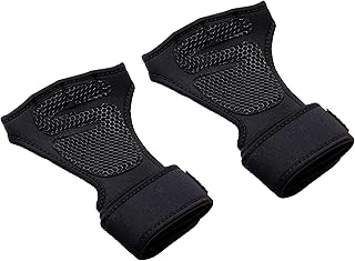 Mind Reader Pull-Up Glove Set, Secure Finger Holes, Textured Non-Slip Grip for Chin-Up Bars, Gymnastics, Circus Training, Aerial or Pole Fitness, Large, Black