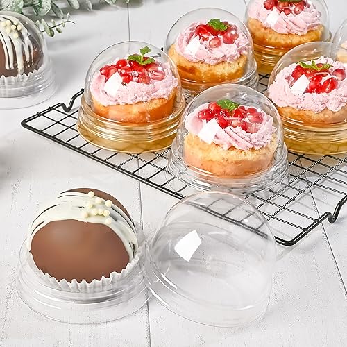 Miniatura 6 de TOFLEN Paquete de 50 cajas de embalaje de bombas de cacao caliente, contenedor de plástico transparente con tapa y base, exhibición individual de