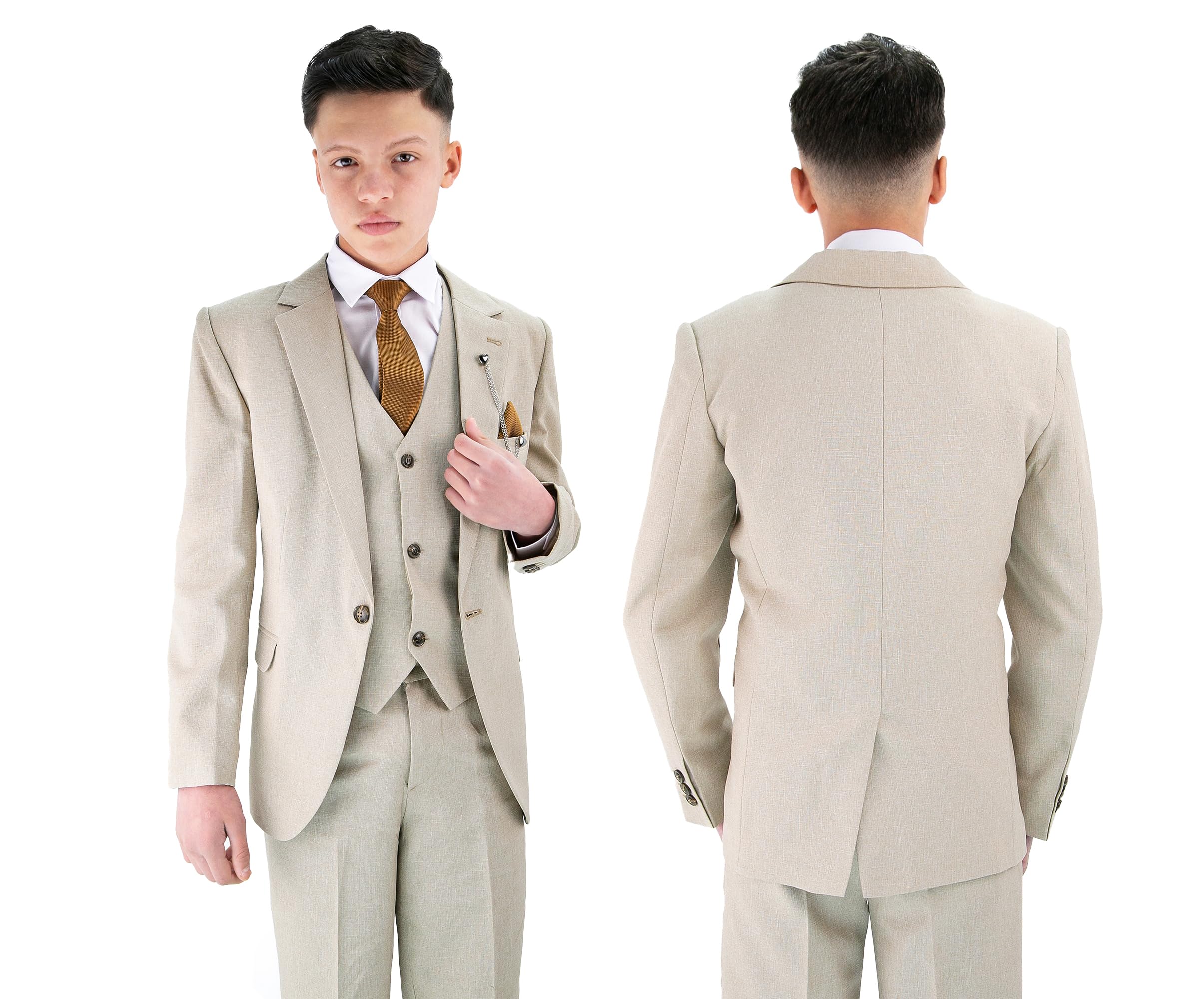 SIRRI Strukturierter formeller Anzug für Jungen – Slim Fit-Set für Hochzeit, Kommunion, Alter 1-16
