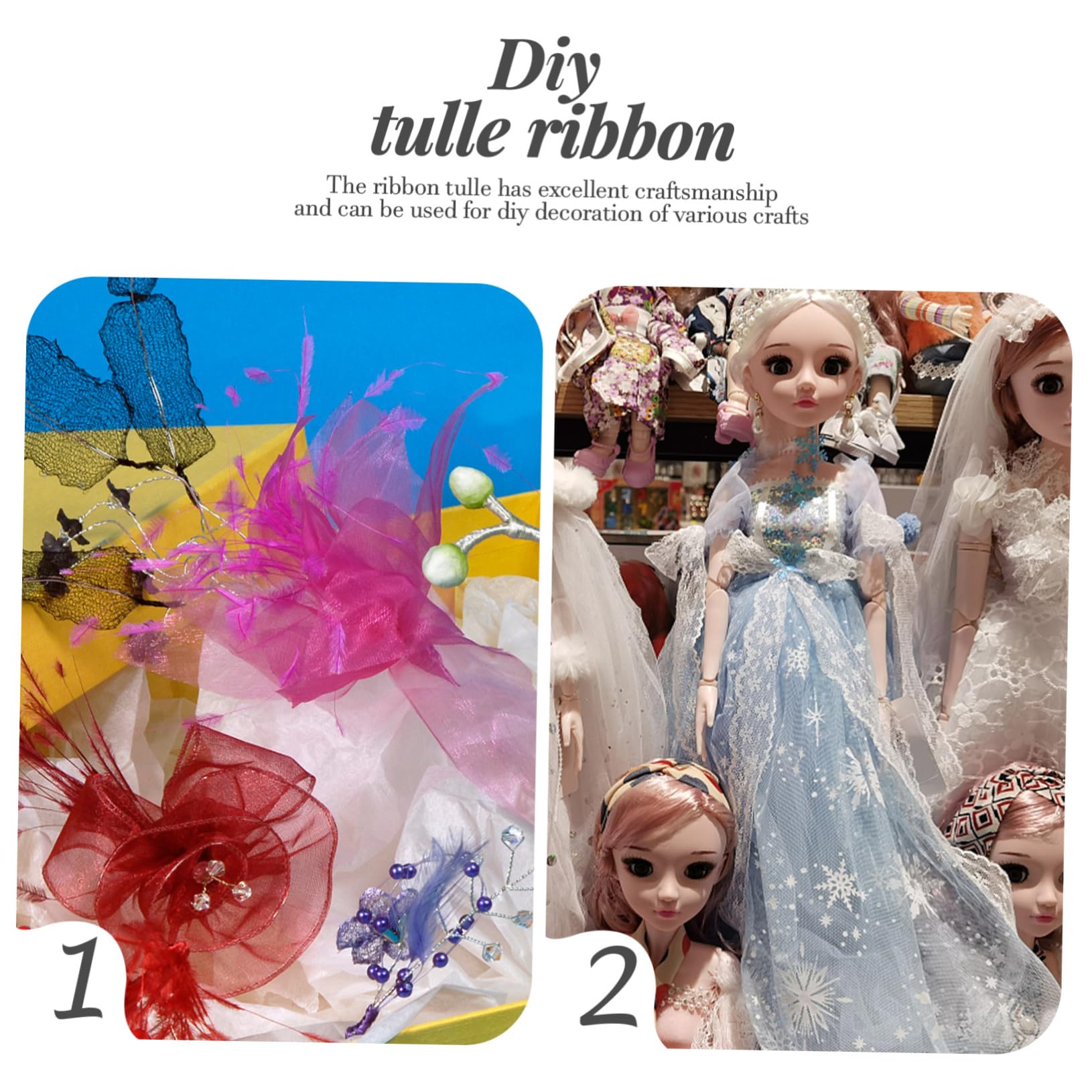 SEWACC 5rouleaux Tulle Pailleté Mesh Décoration Pour Mariage Fête Anniversaire Et Noël Yards De Tulle Pour Et Diy