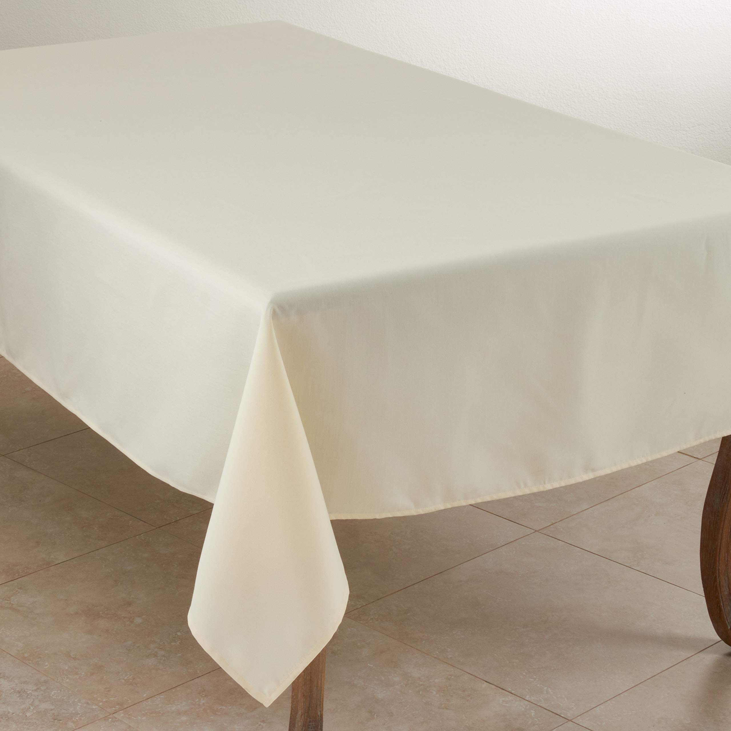 SARO LIFESTYLE Collection Casual Design Everyday Tablecloth, 65" x 160", Ivory