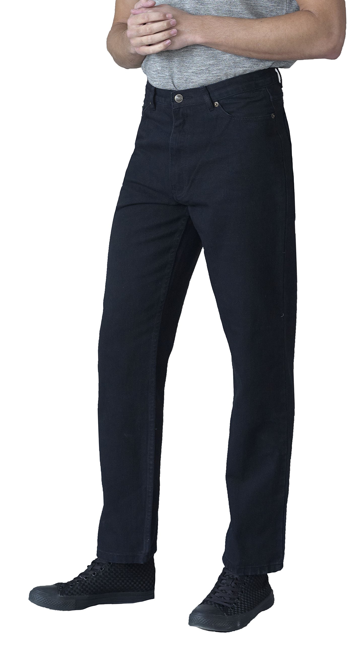 Rockford Jeans Men's Black Quality Extra Tall Length Jeans 38" Inside Leg (50 Waist 38 Leg, )