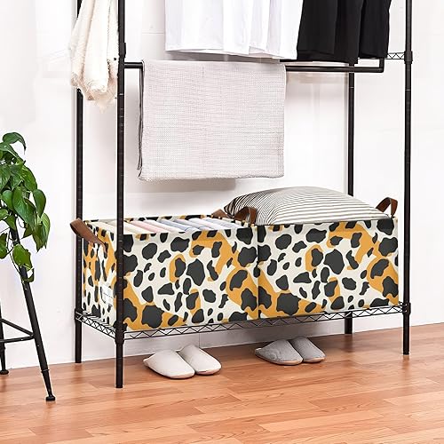 Miniatura 8 de KLL Black and Oringe Storage Basket Home Organizers with Handles Sturdy Closet Organizer for Shelves Drawers Desktop Closet Playroom Classroom