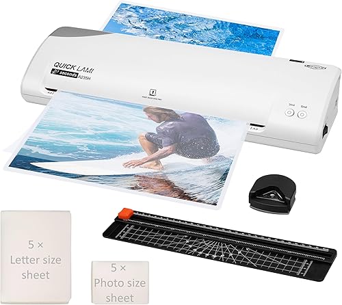 SINCHI Calentamiento de 40 segundos, 20 pulgadas/minuto, 3-5 mil, máquina laminadora de 13 pulgadas para negocios, oficina, escuela, hogar, máquina