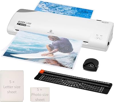 SINCHI 13-Inch Thermal Laminator Machine, 35 Mil, 40s Warm-Up, 20"/Min, Jam Release, Auto Shutoff, All-in-One Kit with 10 Pouches, Trimmer & Rounder, Cleaning Paper, Ideal for Home, Office, School