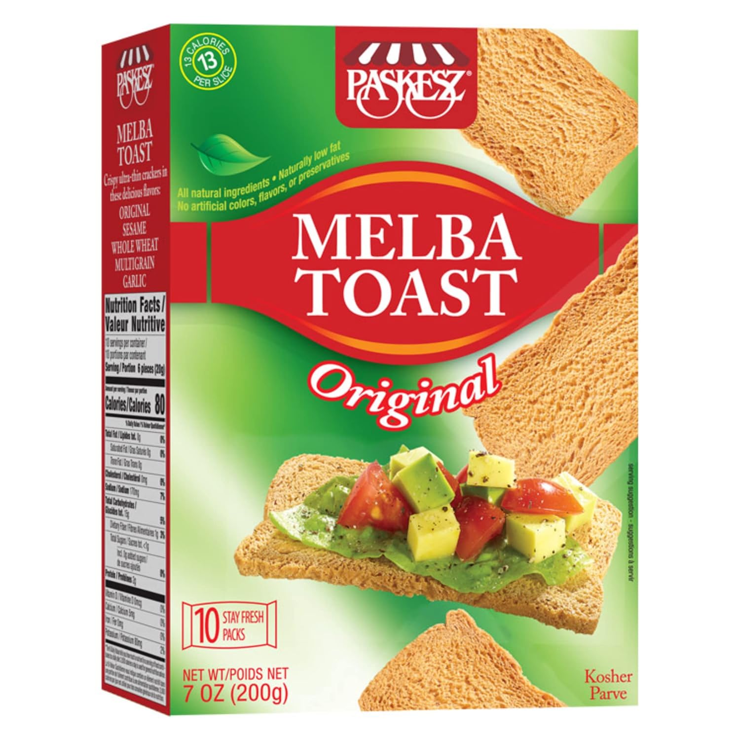 Snacktery Original Melba Toast Crackers Thin and Crispy