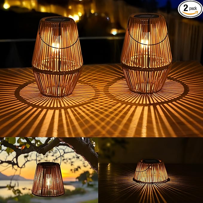 Uspring 2 Pack 3-in-1 Solar Lanterns