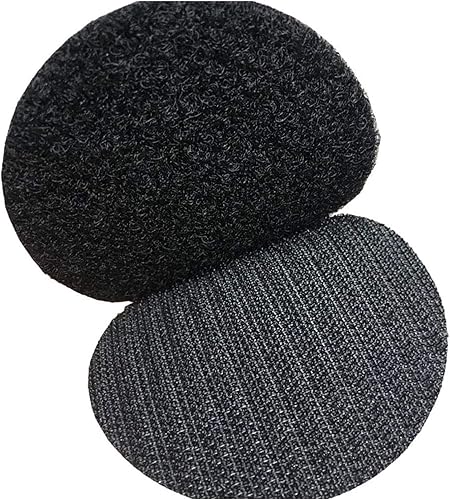 Tiras de gancho y bucle de 2.8 x 2.8 pulgadas con tiras adhesivas de sujeción resistentes, 12 juegos de cinta adhesiva para montaje trasero (negro,