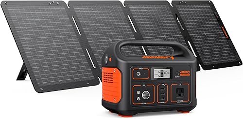 Jackery Generador solar Explorer 500, estación de energía portátil de 518 Wh, paquete de batería de litio móvil con 1 unidad SolarSaga 100 para RV