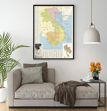Historic Pictoric Map : Vietnam 1965, Vietnam and neighboring countries, Antique Vintage Reproduction : 18in x 24in