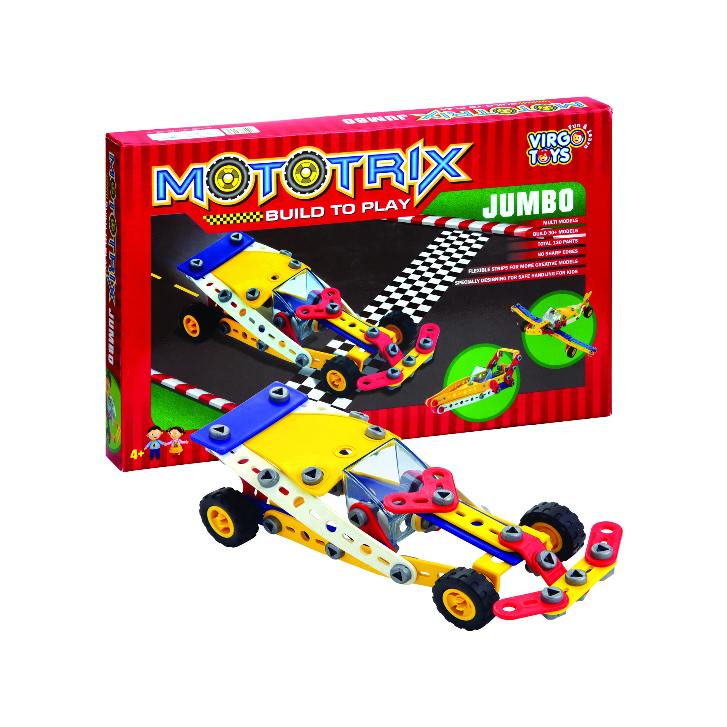 Virgo Toys Mototrix Jumbo, Do It Yourself (DIY) Set with 130 Parts which can Build 30+ Models, One Model at a time (B09BTWZVV9) Amazon Price History, Amazon Price Tracker