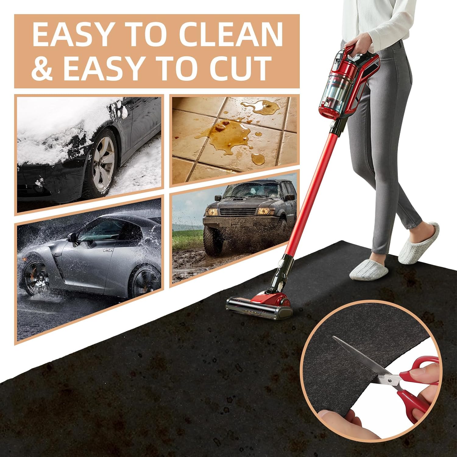 4 Pack 60 x 36 Inch Oil Spill Mat for Garage
