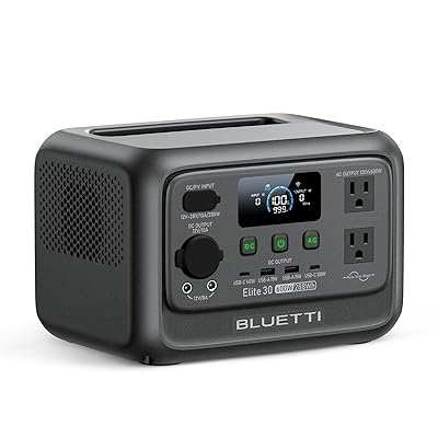 BLUETTI Elite 30 V2 Portable Power Station 600W (Power Lifting 1500W), 288Wh LiFePO4 Battery with 10ms UPS, Emergency Backup Power for Home Blackout/Winter Storm, Solar Generator for Camping/Road Trip