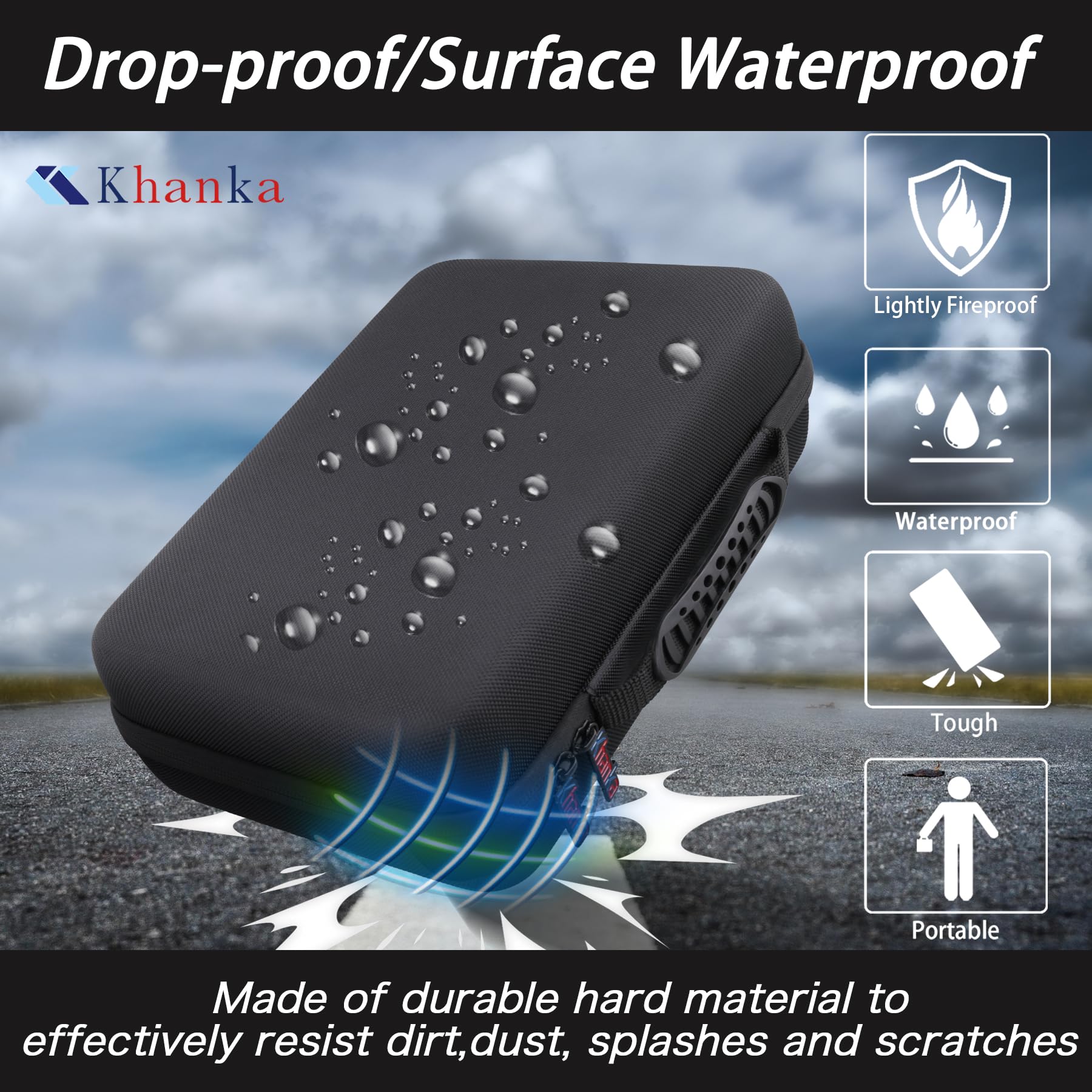 para db DBPOWER Reproductor de DVD Portátil de 10.5" EVA Funda Estuche Bolso by Khanka