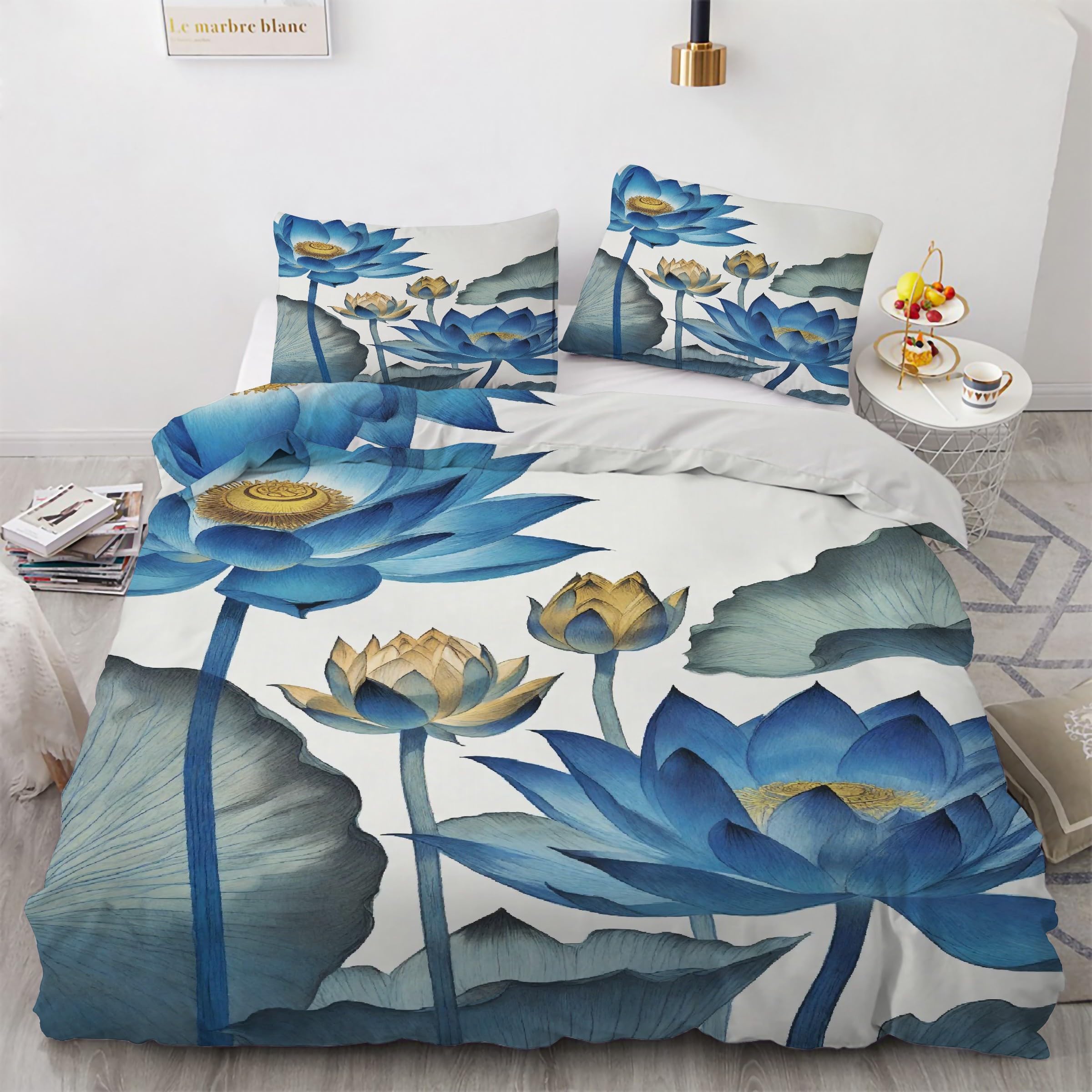 Housse de couette 240 x 260 à fermeture éclair fini la couette qui glisse de votre parure lotus