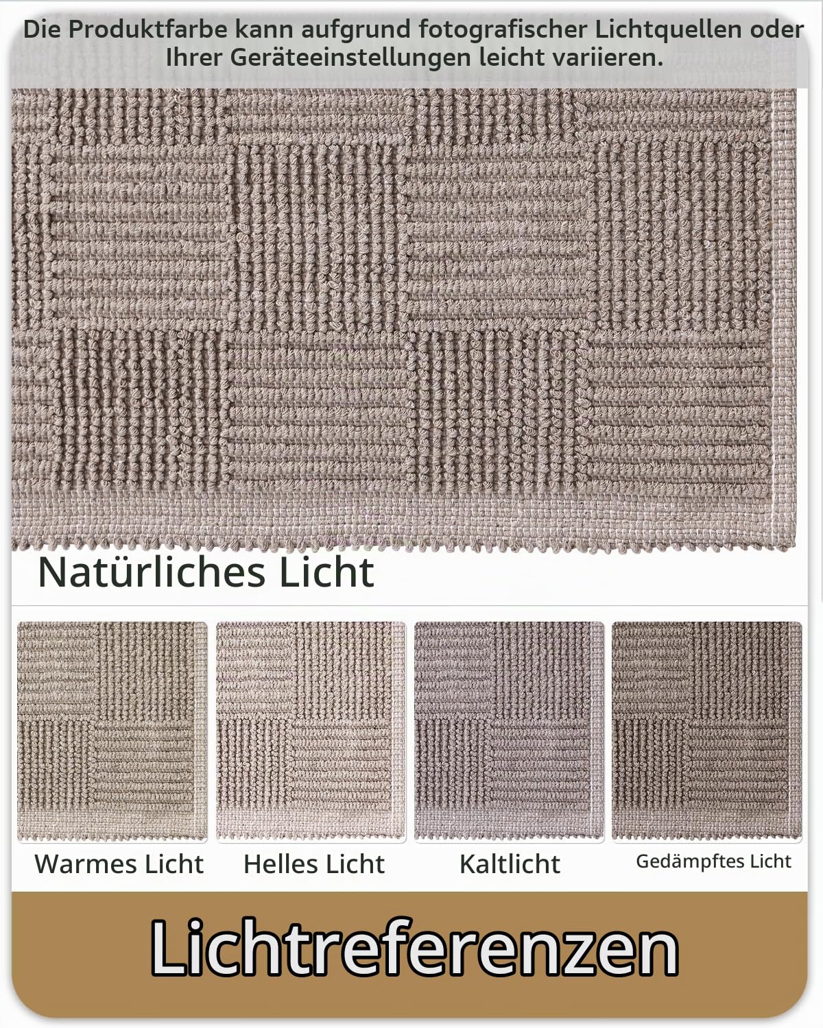 COLOR&GEOMETRY Dünne Fußmatte Innen 80x150cm, waschbare Eingangsteppich, Türmatte für Eingang, Haustür, Innen und Außen Geo Taupe(Falten)