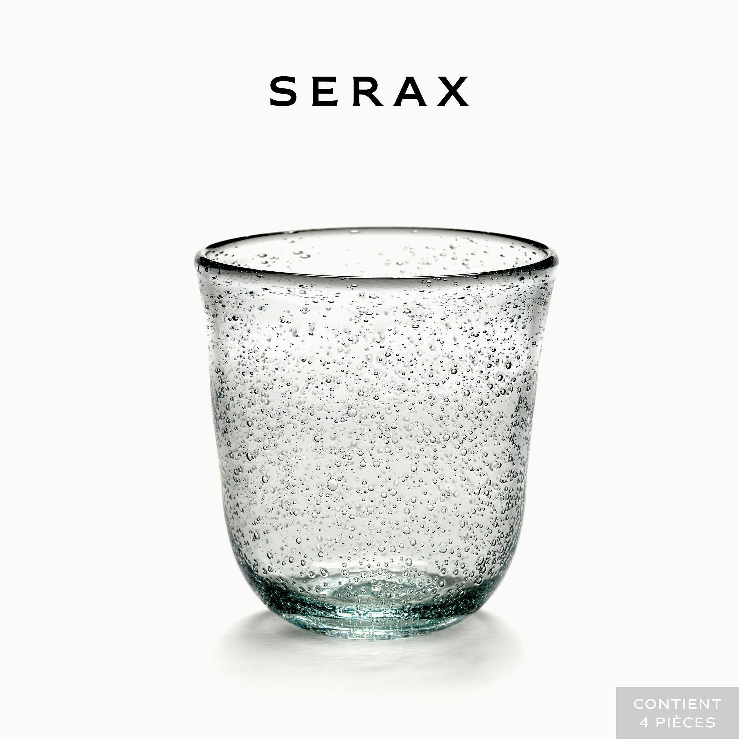 Juego de 4 vasos para beber | Cristalería Pure de Pascale Naessens | Vasos de Agua Transparentes 20 CL ​​con Burbujas | Artículos básicos para el hogar, cristalería | Bebidas, Jugos