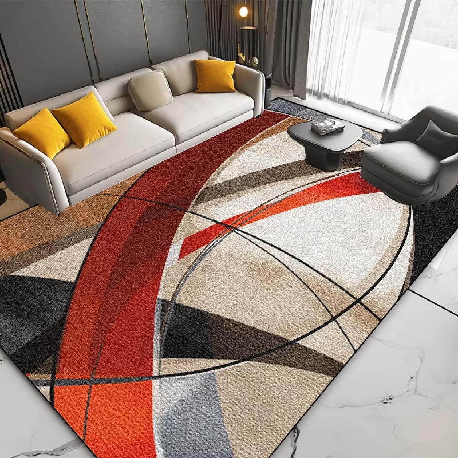 Alfombra antideslizante geométrica con diseño de lujo para un hogar moderno