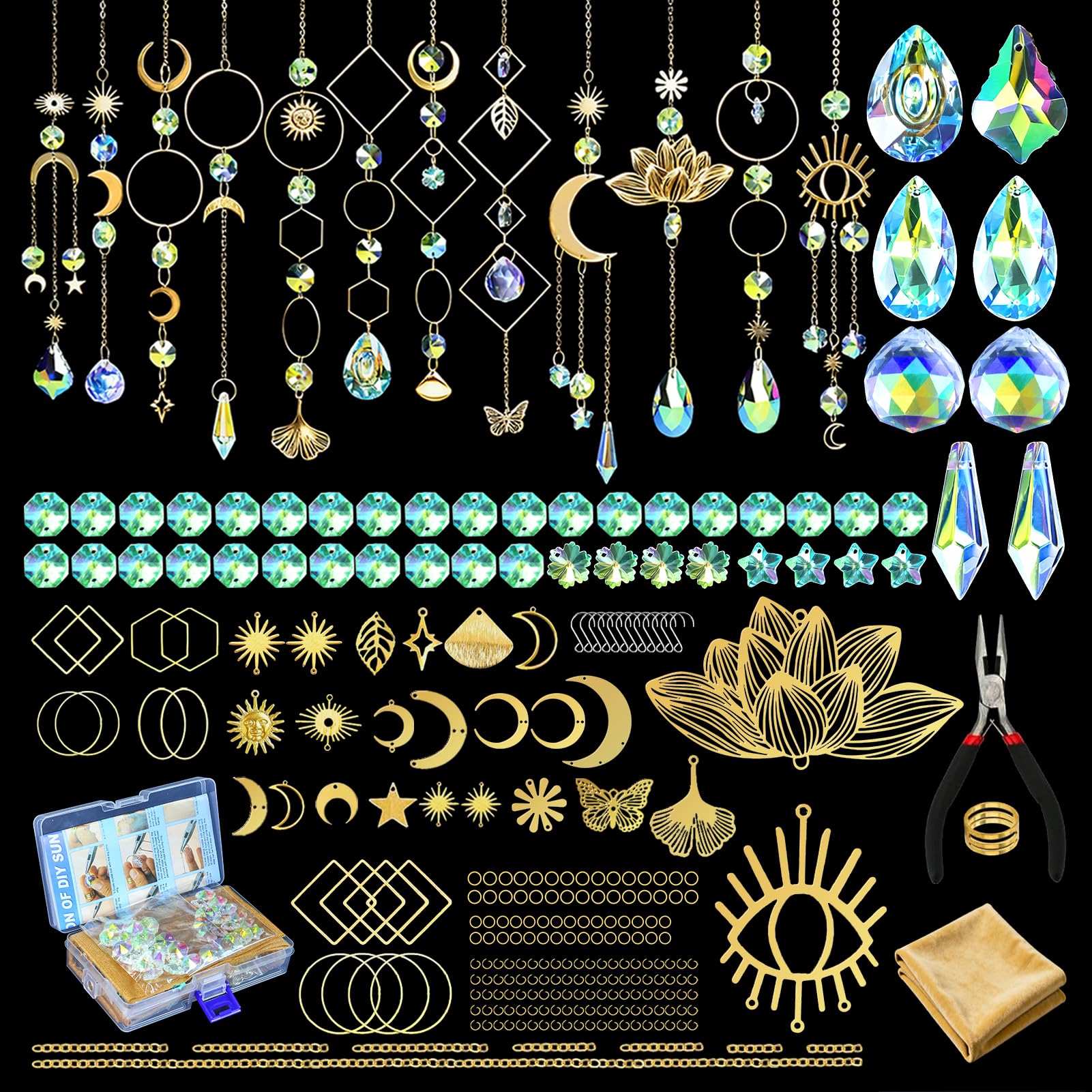 Beanewone Sun Catchers for Windows, Sun Catcher, 300pcs Suncatcher Featuring Suspended Crystals, Suitable for Indoor Window Displays, Garden Settings and Festive Decorations as Gifts
