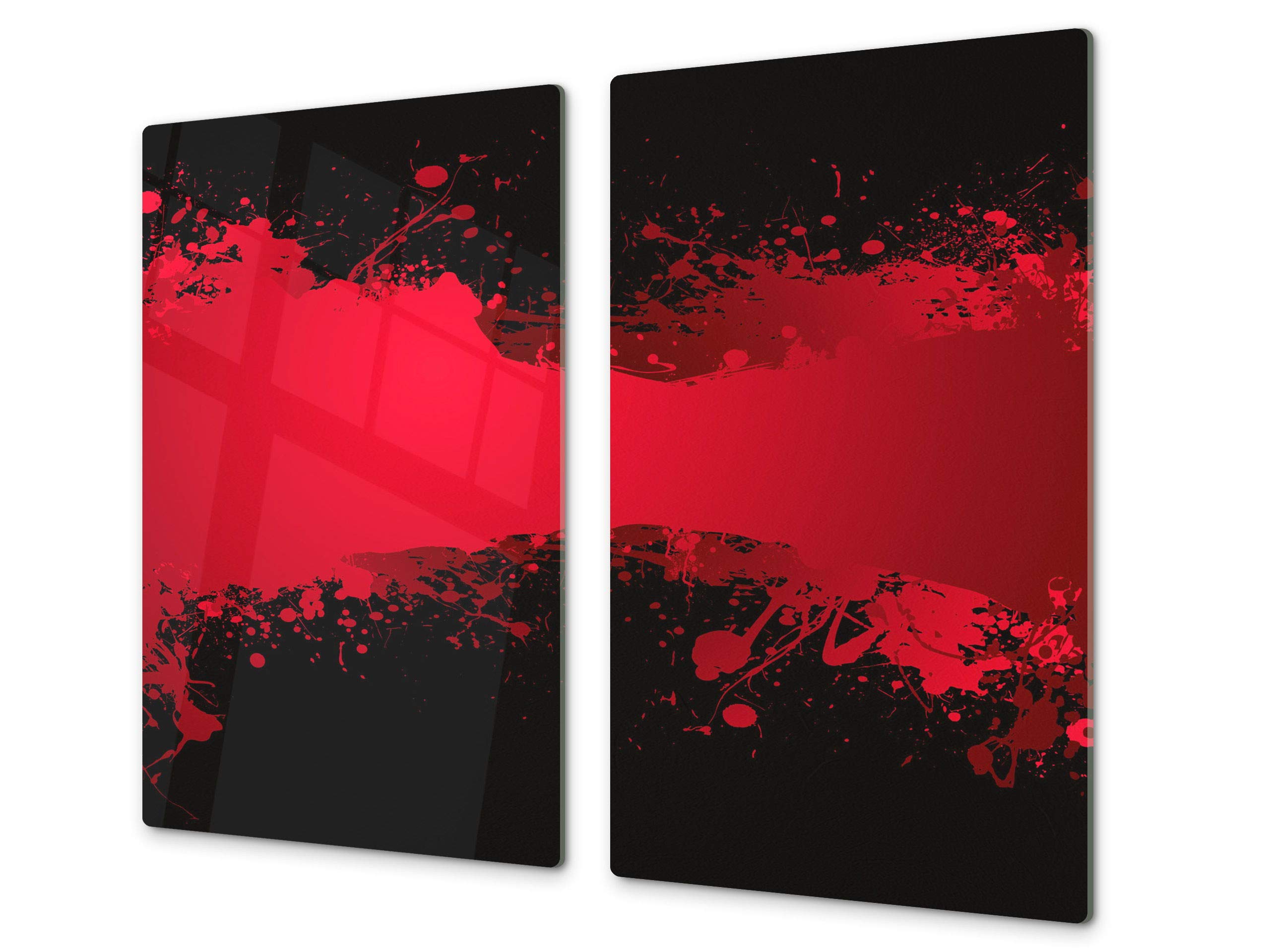 Planche à découper en verre trempé – Couvre-cuisinière et protège-plain de travail en verre résistant – UNE PIÈCE (60x52 cm) ou DEUX PIÈCES (30x52 cm chacune); D01 Série Abstract: Art abstrait 49