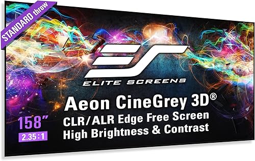 Miniatura 9 de Elite Screens Pantalla de proyección de marco fijo de rechazo de luz ambiental sin bordes, serie 3D Aeon CineGrey, 125 pulgadas 2.351 para cine en