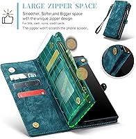 Vista 4 de Asuwish Funda de teléfono para Samsung Galaxy Note 20 Glaxay Note20 5G con cremallera, funda desmontable con protector de pantalla de vidrio