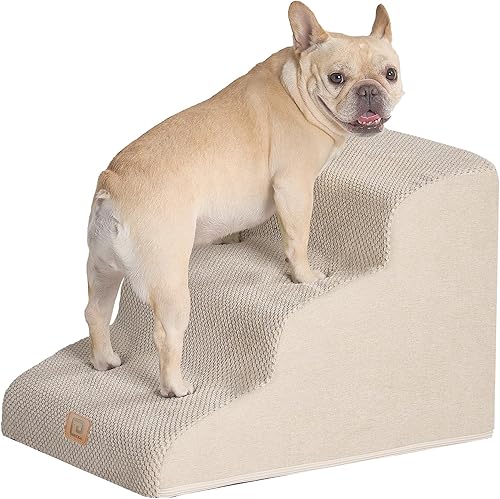 EHEYCIGA Escaleras curvas para perros pequeños de 15.7 pulgadas de alto, escalones para perros de 3 escalones para sofá y silla, escaleras para