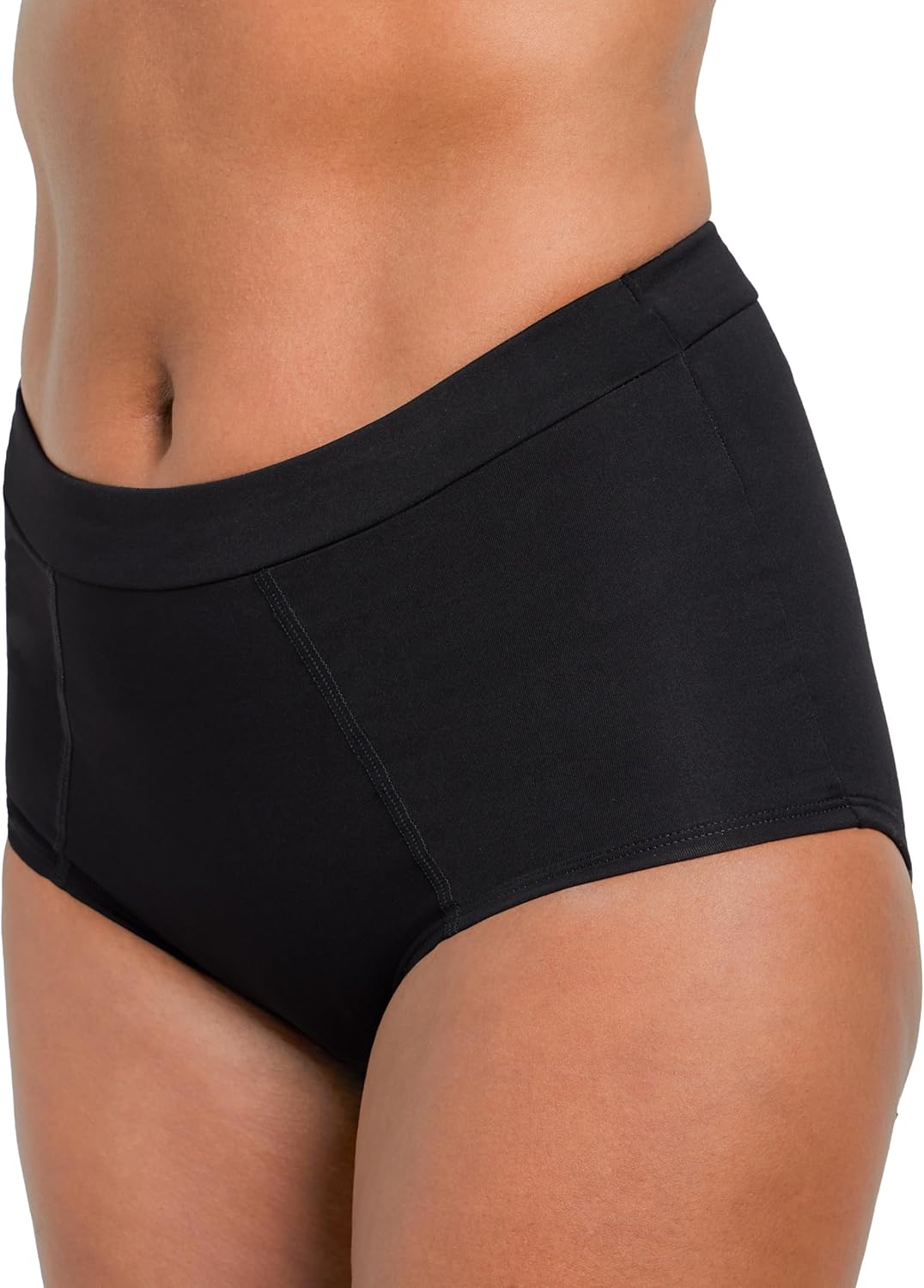 The Period Company Boyshort Period Underwear for Women Medium Flow - Leak Resistant, Reusable Menstrual Panties Women, Black