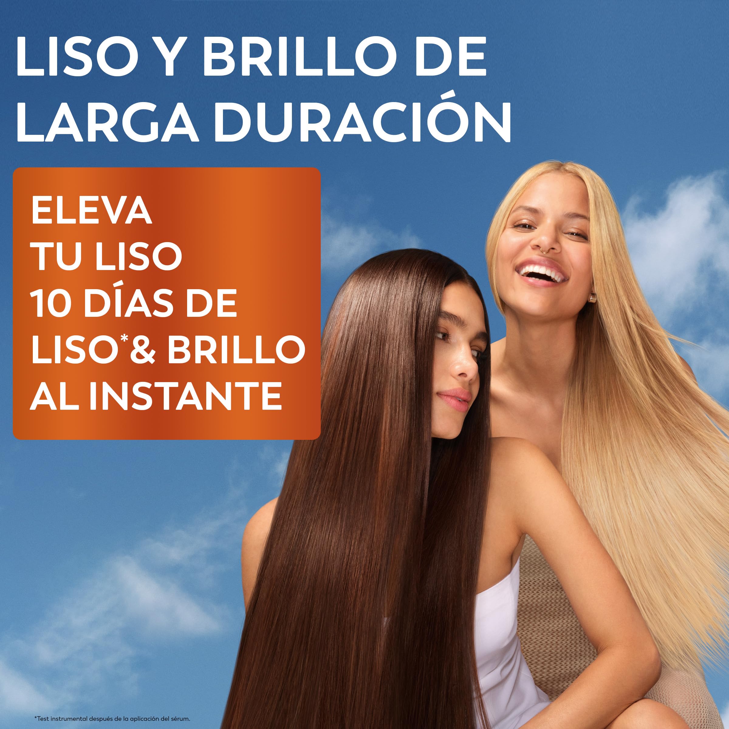 Garnier Fructis Rutina Liso Keratina para cabello encrespado: Champú + Acondicionador + Mascarilla + Sérum activado por calor Liso & Listo