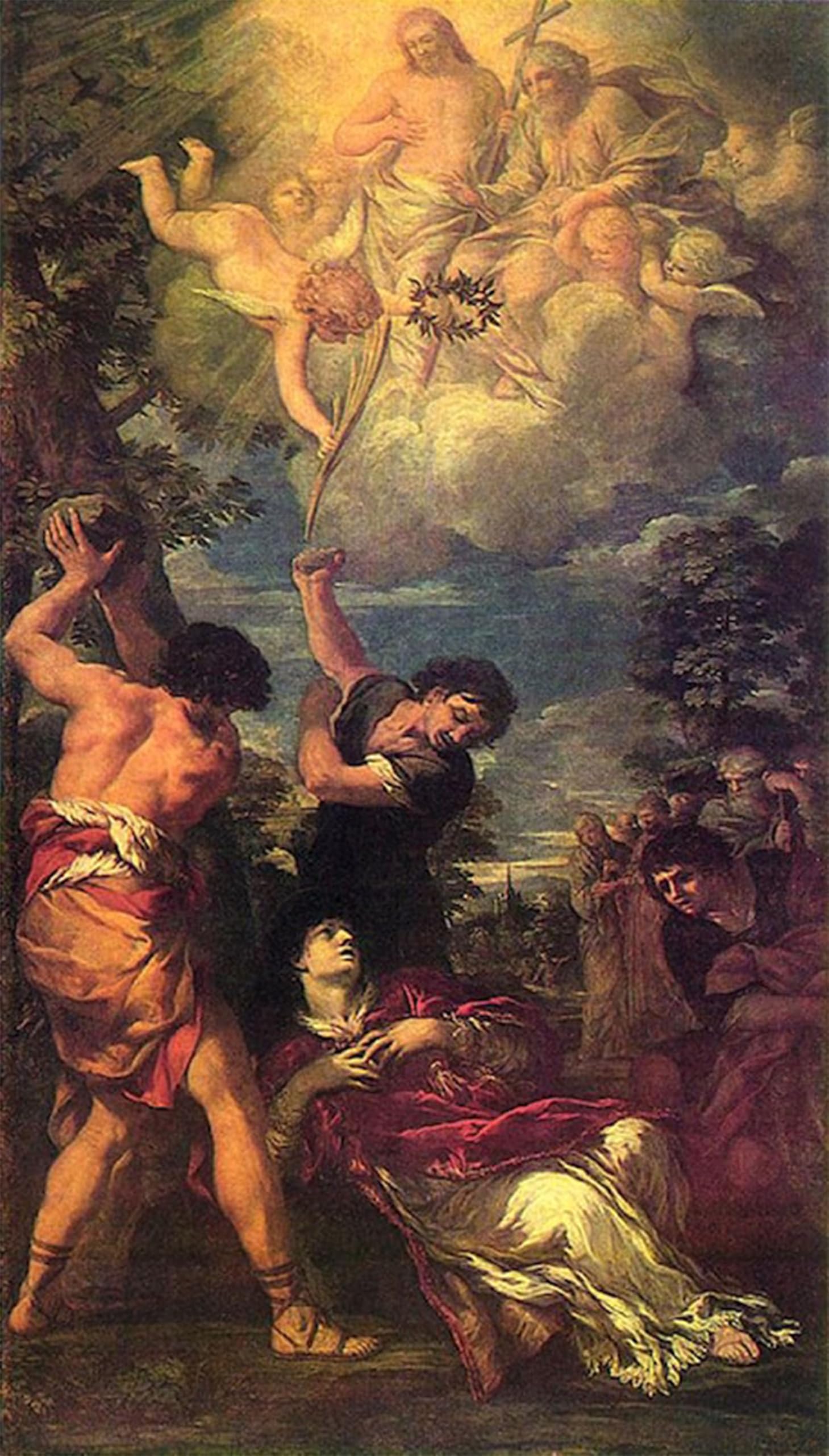 POSTERIIk Vintage Print Pop Art Landscape Artwork the Stoning of St Stephen by Pietro Da Cortona Art Prints for Office Home Decor 60x90cm