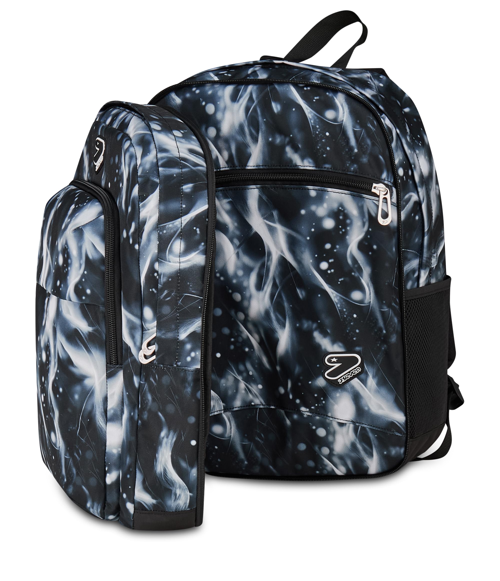 Seven Zaino Scuola The Double Pro XXL Detach, Nero, 34 L, Doppio Scomparto, Cuffie wireless incluse, Zaino Staccabile e reversibile, Tasca porta pc, Tasche multiuso, Scuola media e superiore, Ragazzi