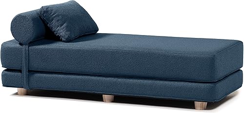 Miniatura 5 de Jaxx Avida Daybed - Cama Queen plegable - Boucle Premium salón elegante y moderno para relajarse y pasar la noche - Azul marino