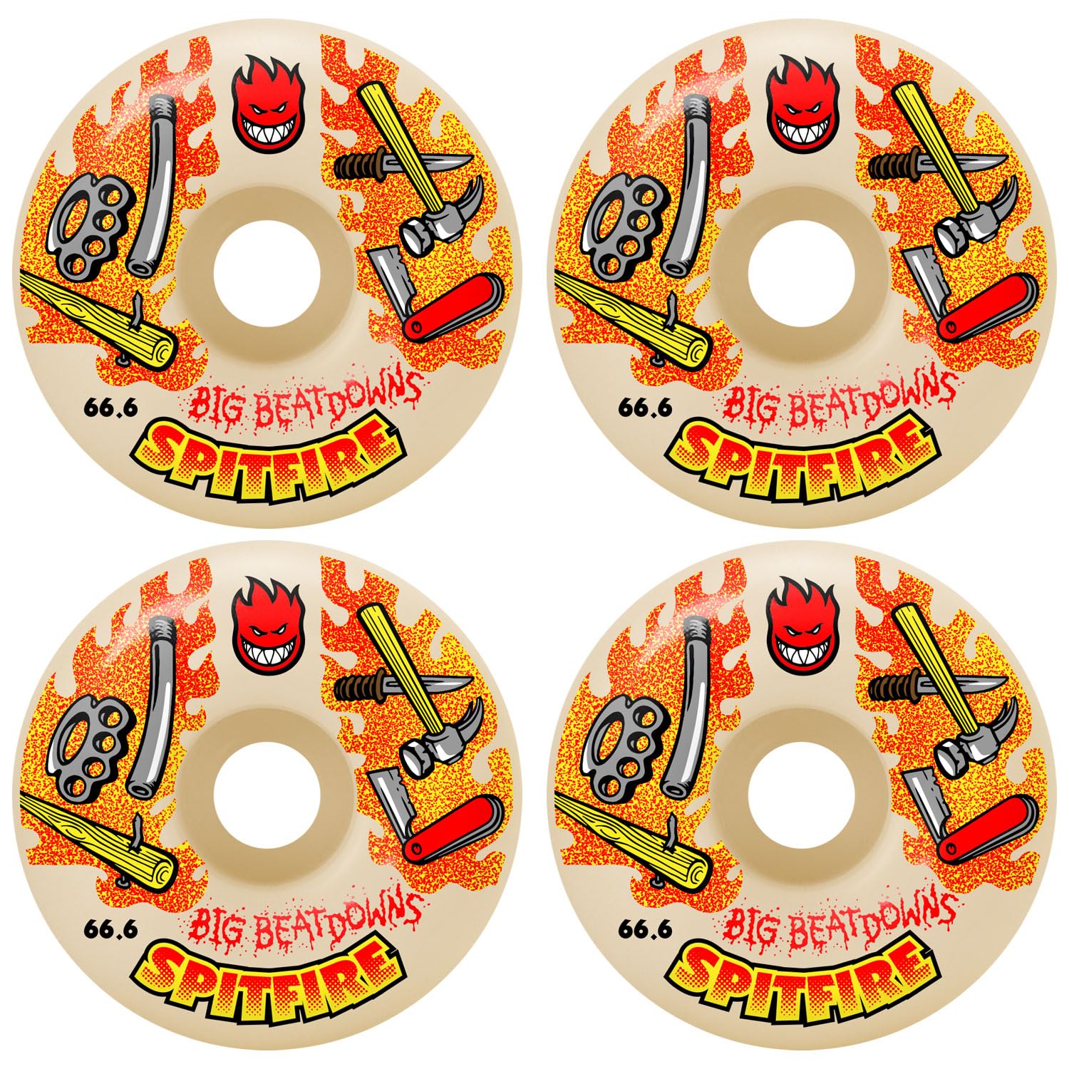 Amazon.com : Spitfire Skateboard Wheels 66.6mm F4 99A Big