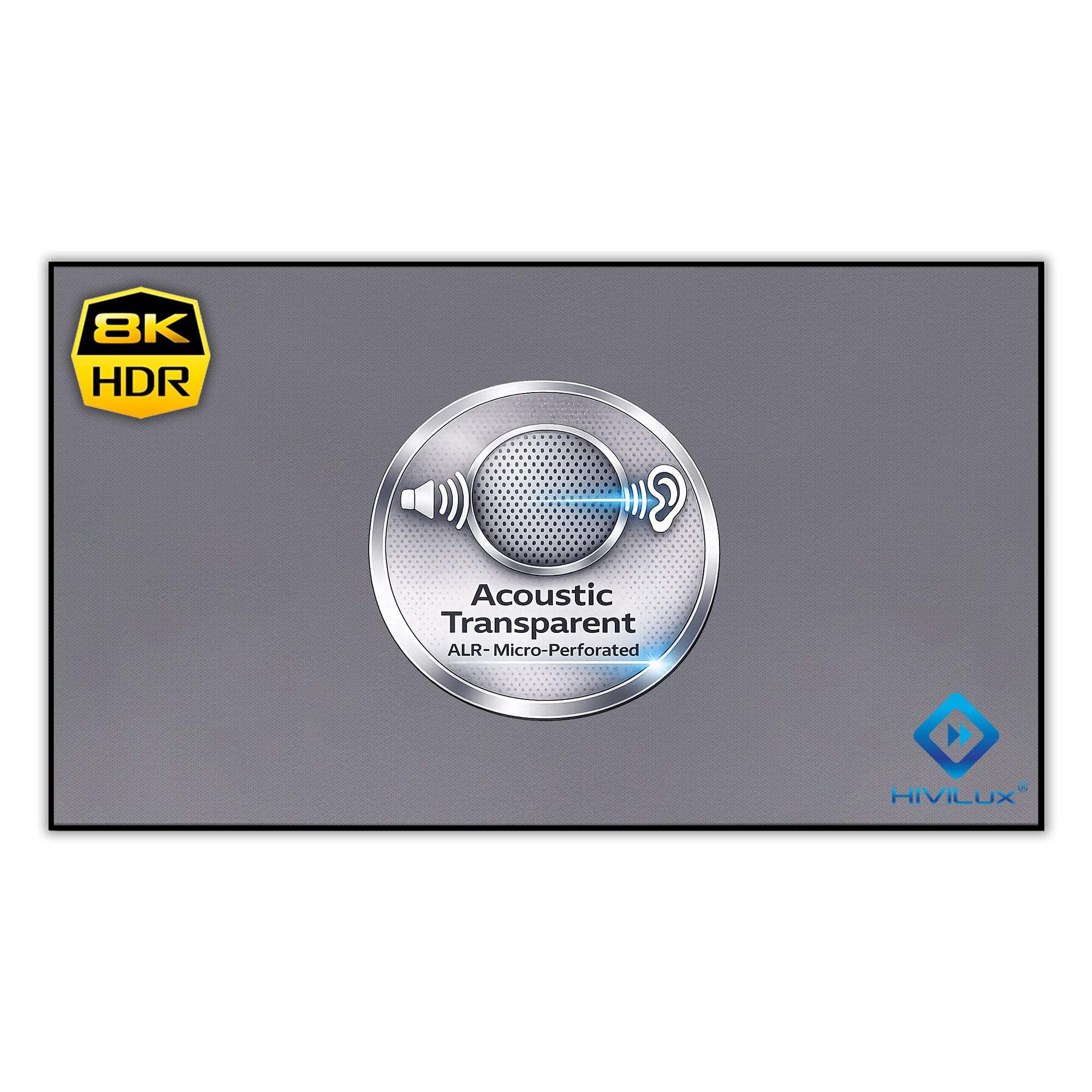 Ultra Thin Zero ALR Akustik RahmenLeinwand Hochkontrast Tuch: HiViGrey Cinema 5D MP HDR Akustisch transparent Micro Perforated Gain=1,25/Randlos/Not for UST (16:9 120Zoll Bild:265x149cm)