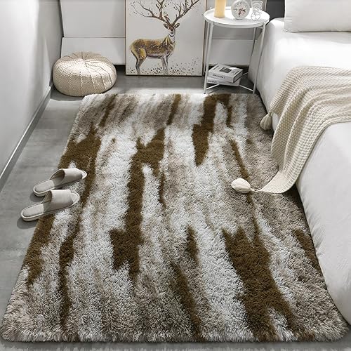 Miniatura 2 de Alfombras de Área Meralax para Sala de Estar y Dormitorio, Lavables a Máquina de 4x6 Pies, Alfombra Suave y Esponjosa Shaggy para Junto a la Cama,