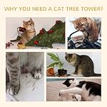PawHut Cat Tower for Large Cats Adult, Floor to Ceiling Cat Tree Adjustable Height 94"-102" Multi-Level with Scratching Posts, Cozy Hammock, Pompoms, White
