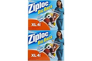 Ziploc Big Bags XL, 8-Count (Pack of 2), Ideal for Food Storage and Organization