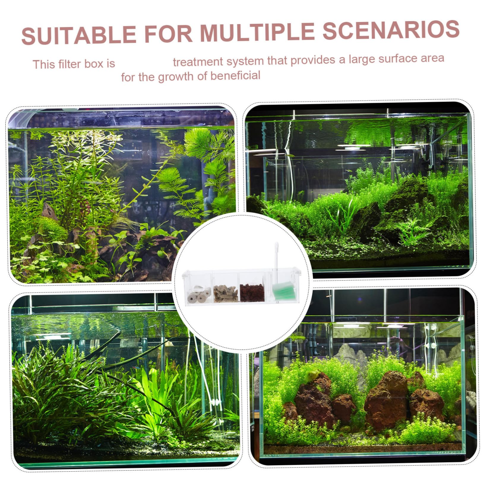 DOITOOL 1juego Filtro Transparente para Acuario Caja De Purificación De Agua Externa Silenciosa para Peceras De Hogar y Tienda Sin Bomba Efecto De Filtración Superior y Materiales