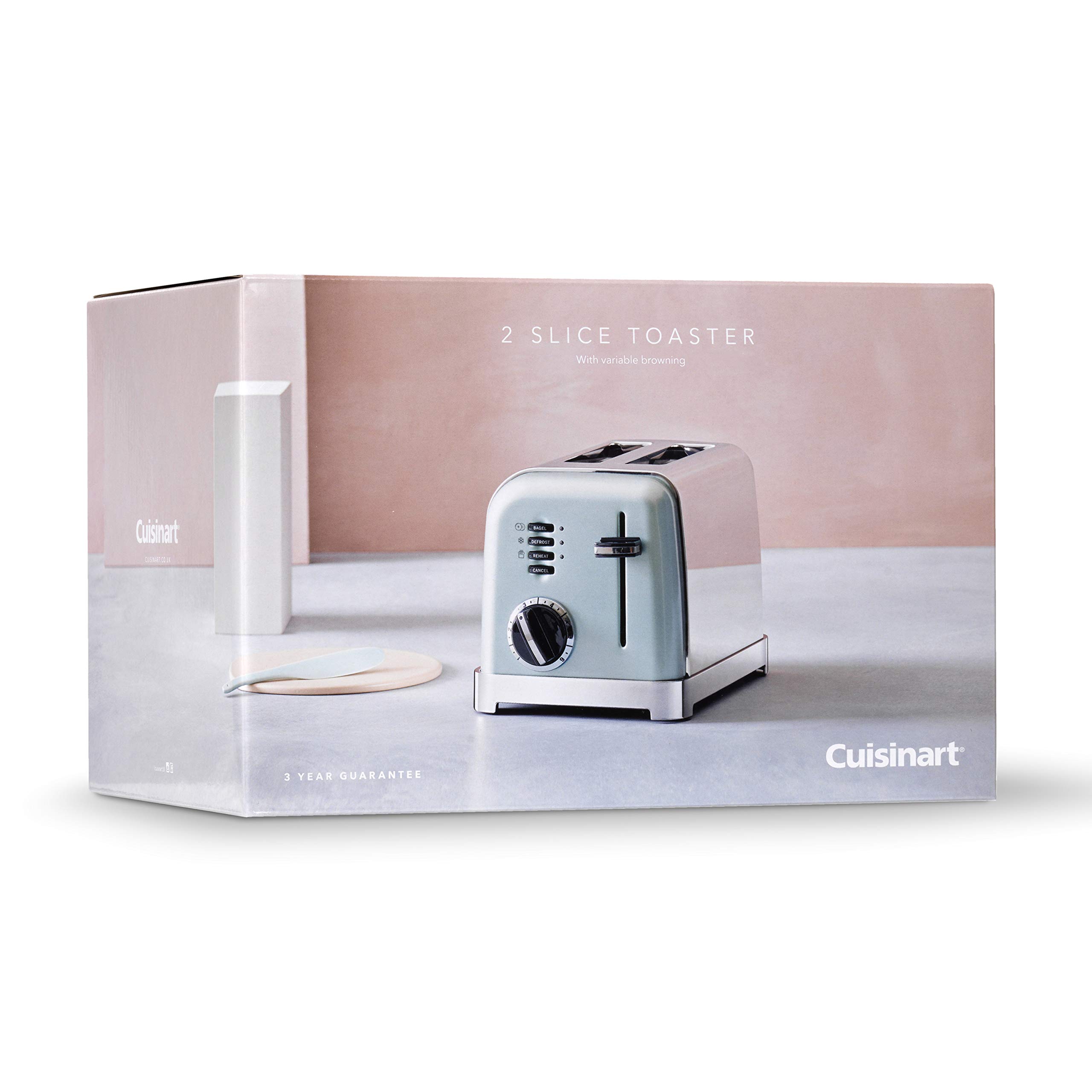 Cuisinart Toster z 2 kromkami | szerokie rowki, idealne do grubego chleba i pączków, 6 poziomów opiekania oraz rozmrażania, wysoka dźwignia podnosząca, dostępny czajnik pasujący do pistacji