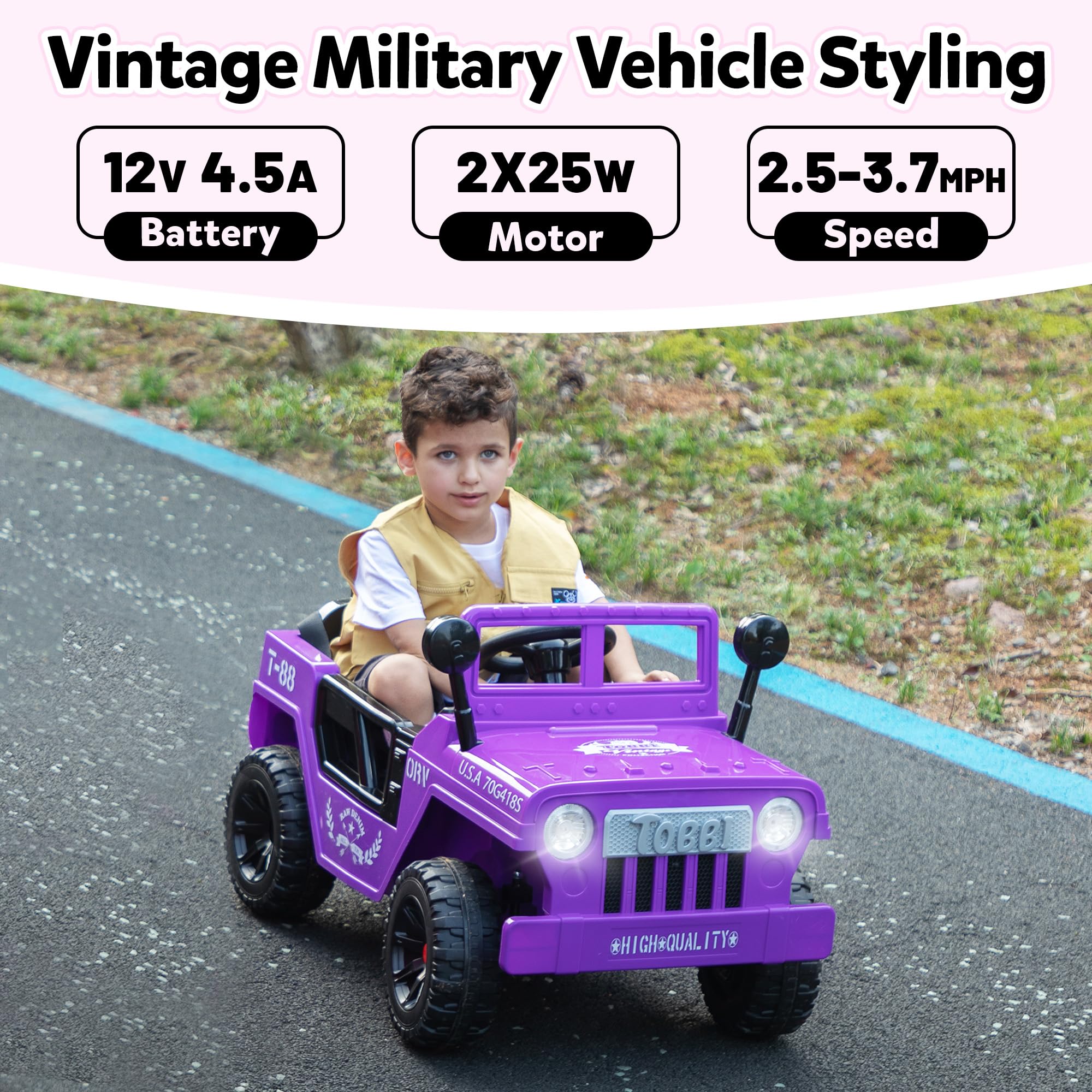 Amazon.co.jp: TOBBI 12V キッズ電動乗車おもちゃ 子供用バッテリー