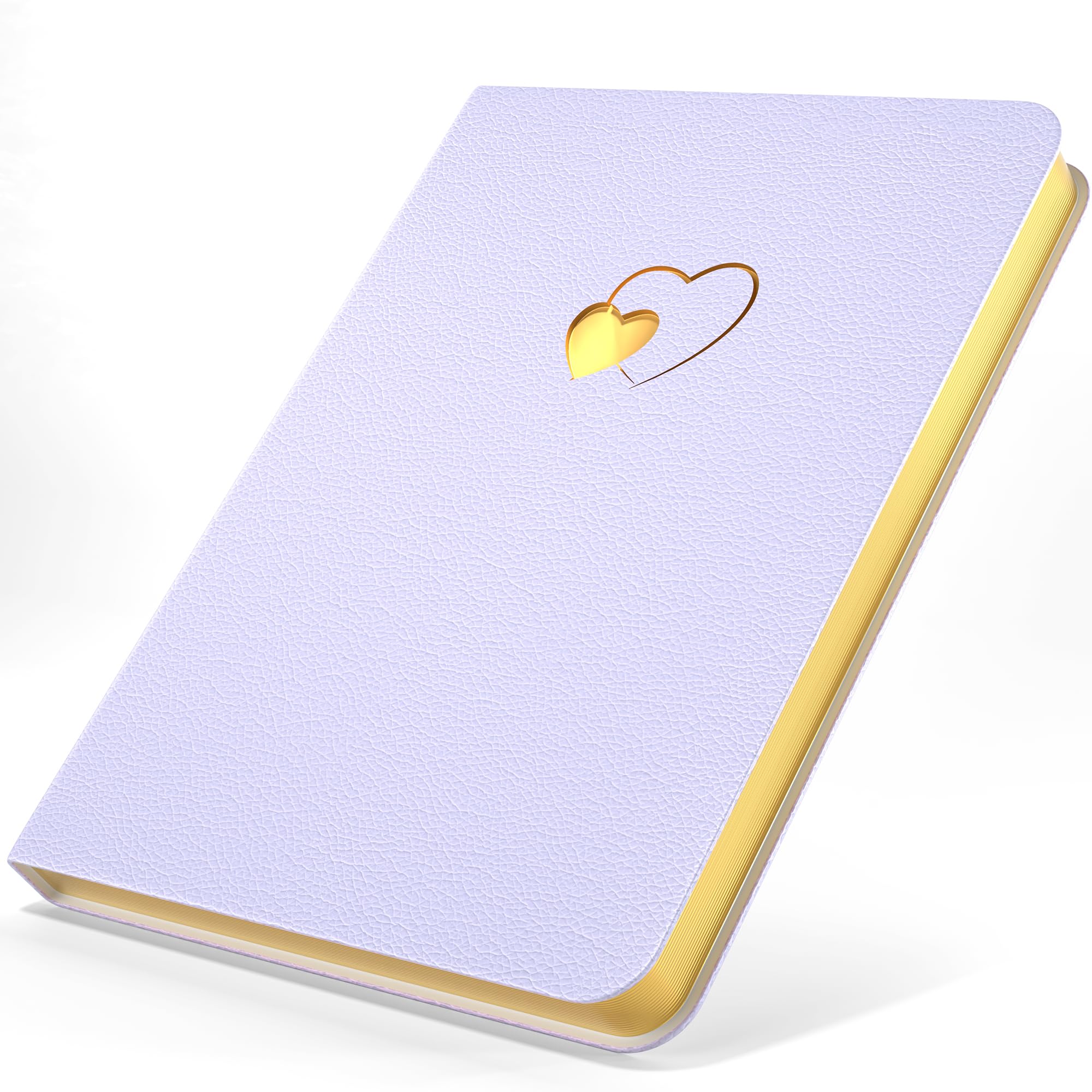 CAGIE Notebook A5 Leather Heart Groove Hardcover Lined Notebook Pages Girls Diary Journal for Teenage Girls and Women Purple